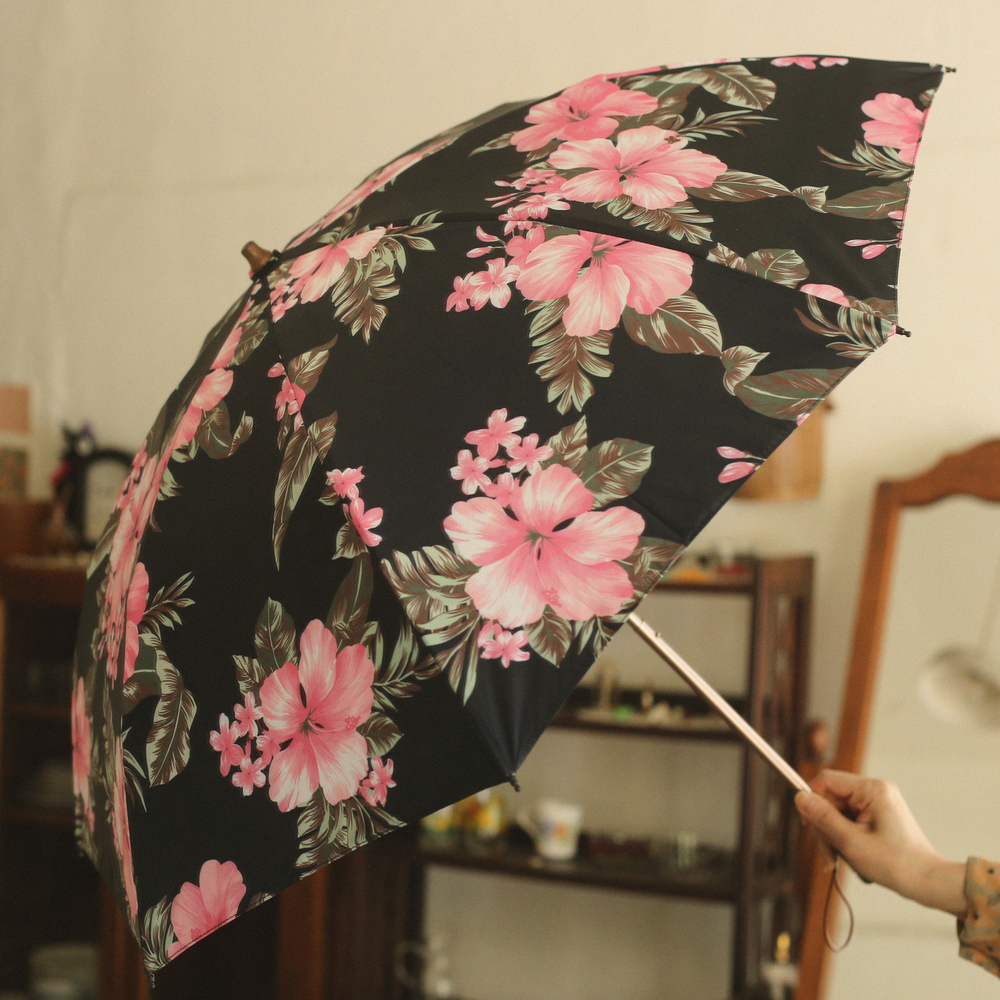 분홍 꽃무늬 양우산