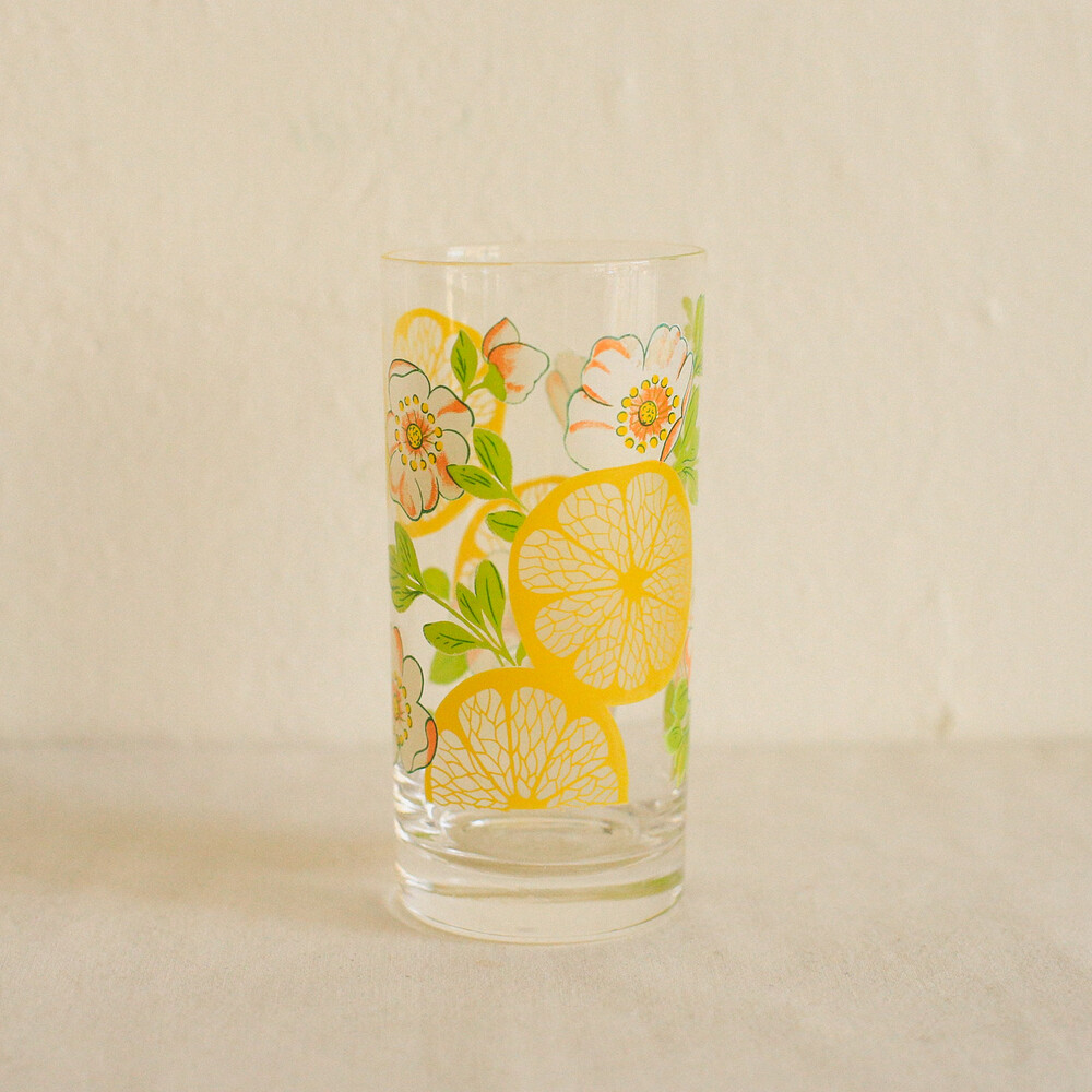 빈티지 레몬 유리컵
