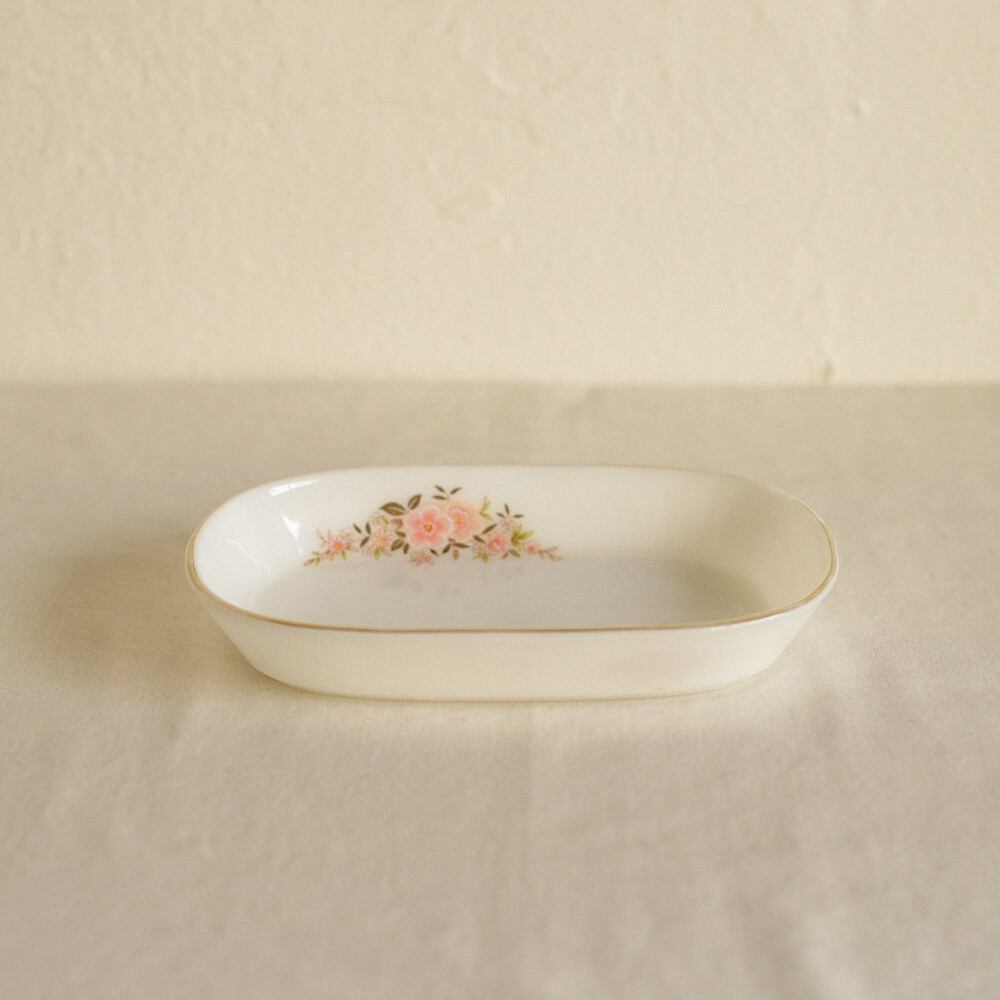 빈티지 꽃무늬 미니 오벌그릇