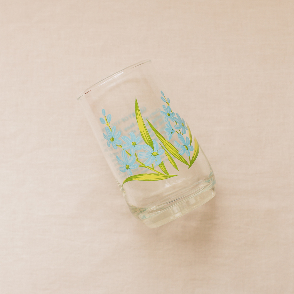 빈티지 꽃무늬 유리컵